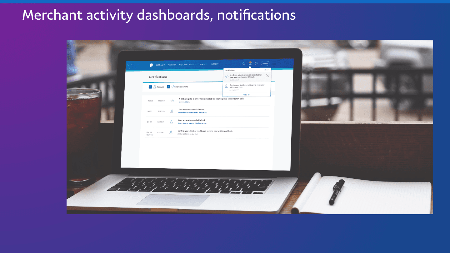 PayPal Partner — Merchant Activity Dashboards and Notifications